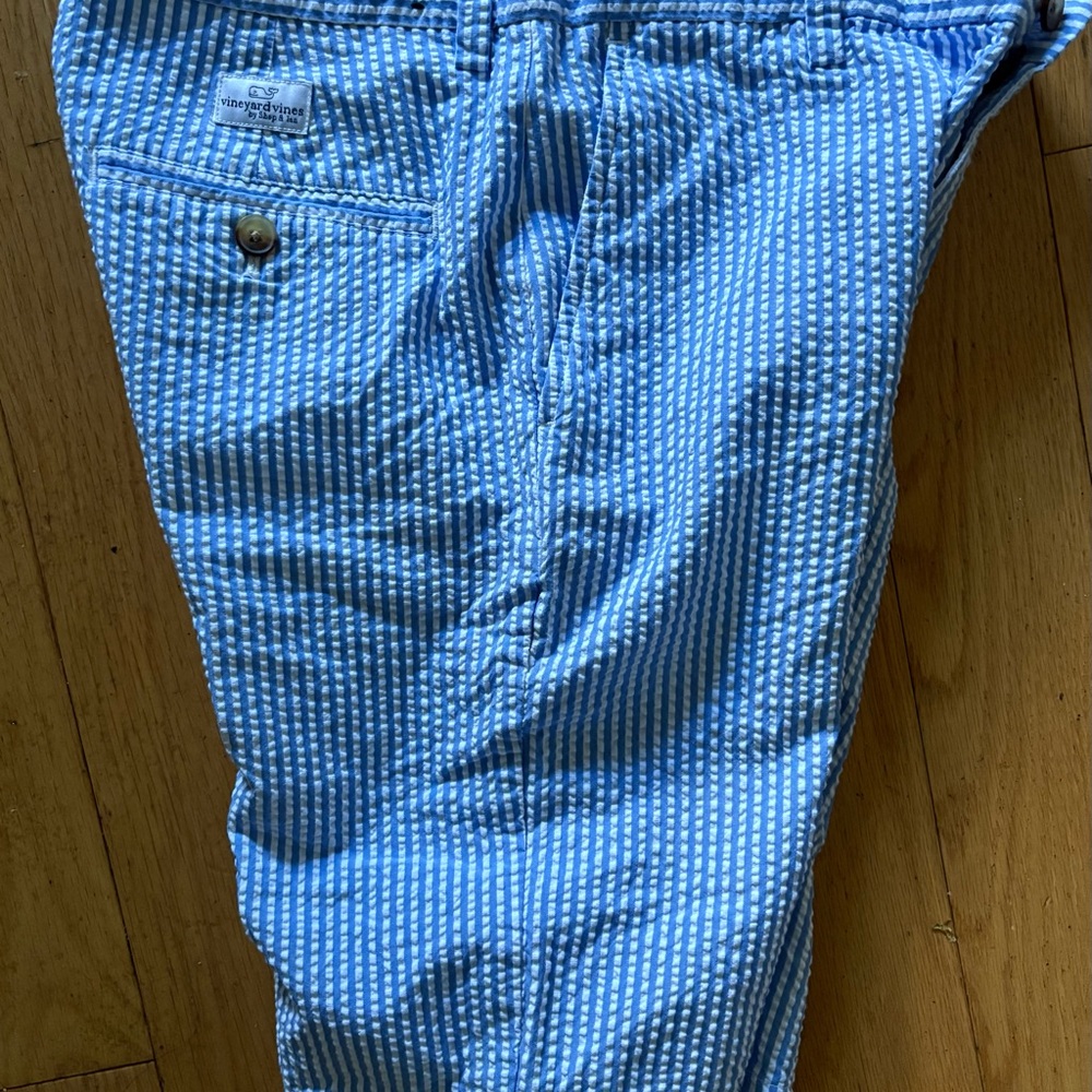 Vineyard Vines Blue and White Striped Kids Shorts size 16